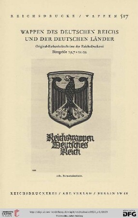 Wappen des Deutschen Reichs und der deutschen Länder