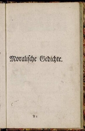 Moralische Gedichte.