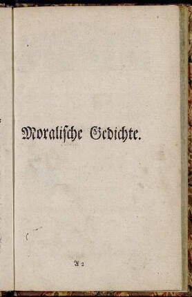 Moralische Gedichte.