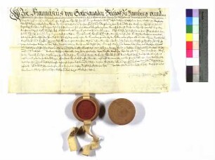 Bischof Franziskus an Georg Friedrich von Hohenlohe verleiht Krailshausen; Siegel.
