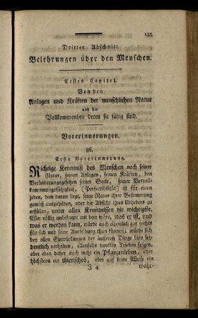 Dritter Abschnitt. Belehrungen über den Menschen.