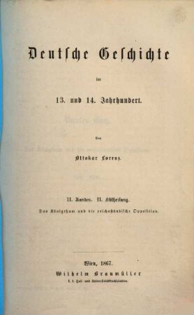 Deutsche Geschichte im 13. und 14. Jahrhundert. 2, Geschichte Rudolfs von Habsburg und Adolfs von Nassau