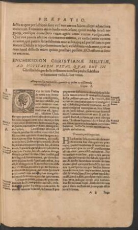 Enchiridion Christianae Militiae ... Liber unus.