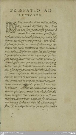 PRAEFATIO AD LECTOREM.