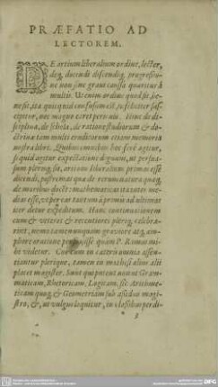 PRAEFATIO AD LECTOREM.