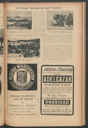 De Portugal : Naufragio del vapor "Veronese"