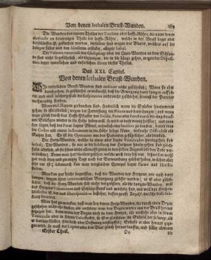 Das XXI. Capitel. Von denen lethalen Brust-Wunden