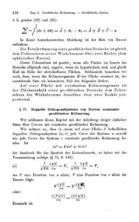 § 91. Doppelte Orthogonalsysteme von Curven constanter geodätischer Krümmung.