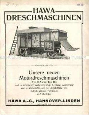 Dreschmaschinen Typ D2 und D3