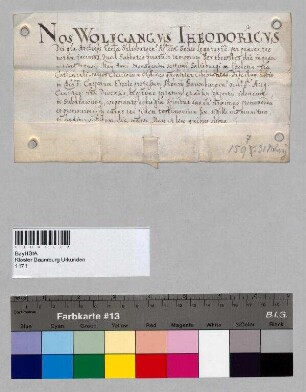 Erzbischof Wolf Dietrich von Salzburg weiht den Professen Kaspar Eberle zu Baumburg zum Subdiakon.; S. Erzbischof Wolf Dietrich [von Raitenau] von Salzburg
