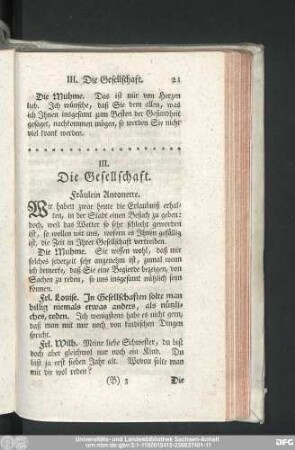 III. Die Gesellschaft. Fräulein Antonette.