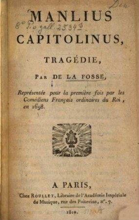 Manlius Capitolinus : Tragédie