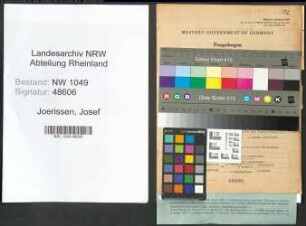 Entnazifizierung Josef Joerissen , geb. 11.02.1911 (Kassierer)