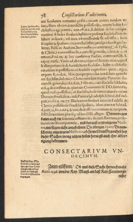 Consectarium Undecimum.