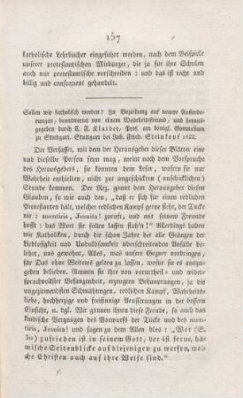 157-165 "Sollen wir katholisch werden?" von C. F. Claiber