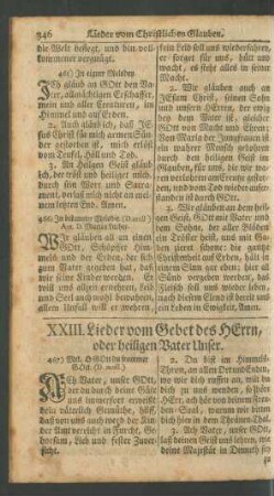 XXIII. Lieder vom Gebet des Herrn, oder heiligen Vater Unser