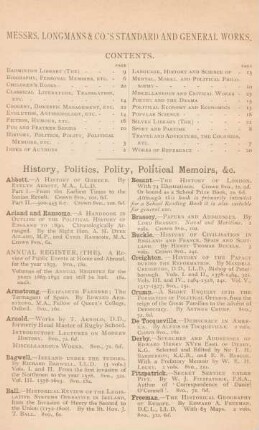 A classified catalogue of works in general literature published by Longmans, Green, & Co. ...
