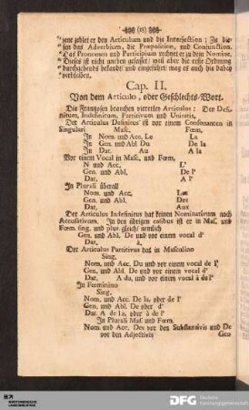 Cap. II. Von dem Articulo, oder Geschlechts-Wort.