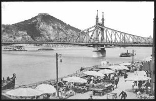 Budapest. Donaubild mit Blocksberg und Franz-Josephs-Brücke