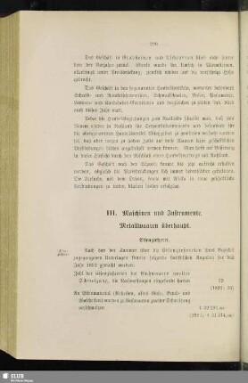 III. Maschinen und Instrumente. Metallwaaren überhaupt