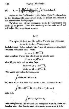 §. 67. Die transscendente Gleichung hat nur reelle Wurzeln