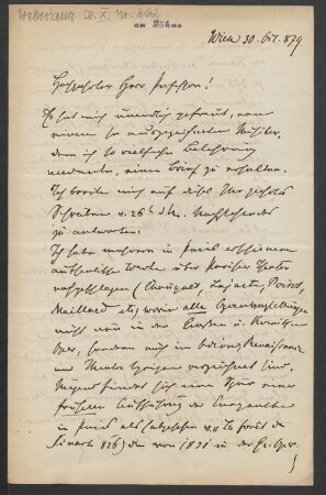 Brief an Friedrich Wilhelm Jähns : 30.10.1879