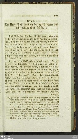XXVII. Der Unterschied zwischen der gerichtlichen und außergerichtlichen Hülfe