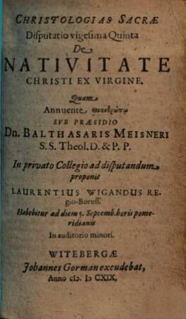 De Nativitate Christi Ex Virgine