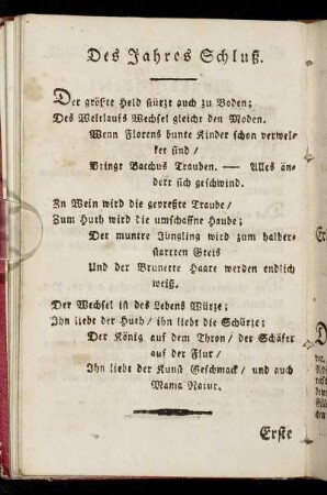 Des Jahres-Schluß