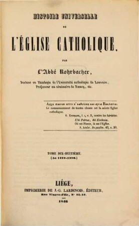 Histoire universelle de l'église catholique, 18. An 1227 - 1270