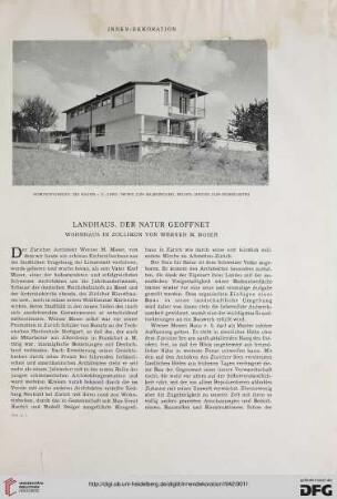53: Landhaus, der Natur geöffnet : Wohnhaus in Zollikon von Werner M. Moser