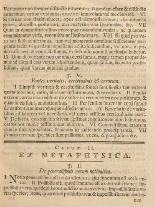Caput II. Ex metaphysica.