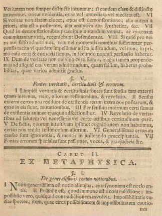 Caput II. Ex metaphysica.