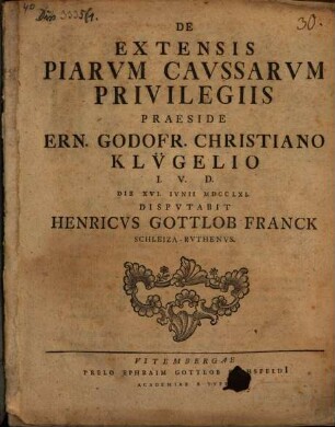 De Extensis Piarvm Cavssarvm Privilegiis