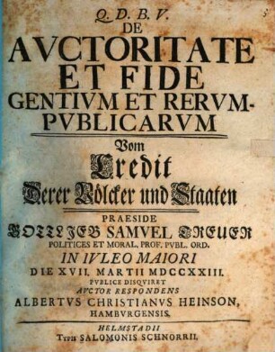 De auctoritate et fide gentium et rerumpublicarum