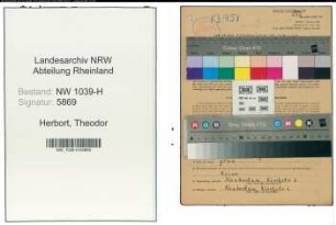 Entnazifizierung Theodor Herbort , geb. 13.06.1907 (Lederhaendler)