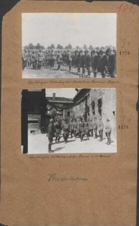 Der König von Württemberg beim Abschreiten der Front seiner Truppen
