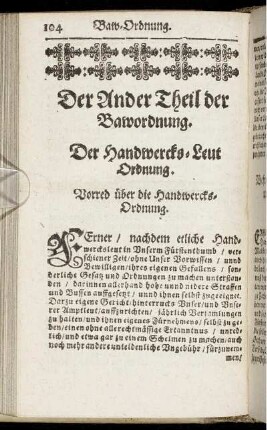 Der Handwercks-Leut Ordnung.