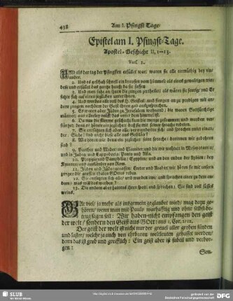 Epistel am I. Pfingst-Tage. Apostel-Geschicht II, 1 -- 13. Vers. 1.