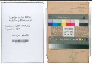 Entnazifizierung Walter Krueger , geb. 08.01.1902 (Lehrer)