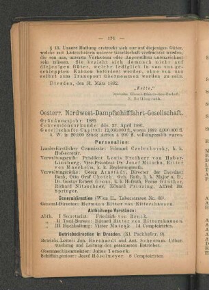 Oesterr. Nordwest-Dampfschifffahrt-Gesellschaft.