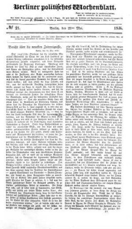 No 21, 21. Mai 1836