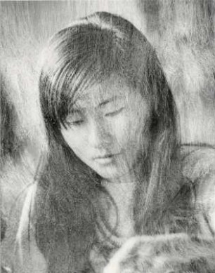 Portrait einer jungen Frau, experimentell