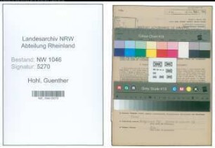 Entnazifizierung Guenther Hohl , geb. 19.02.1914 (Kaufmaennischer Angestellter)