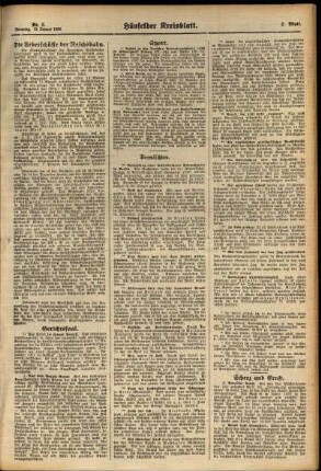 Zweite Ausgabe vom Dienstag, den 19. Januar 1926.