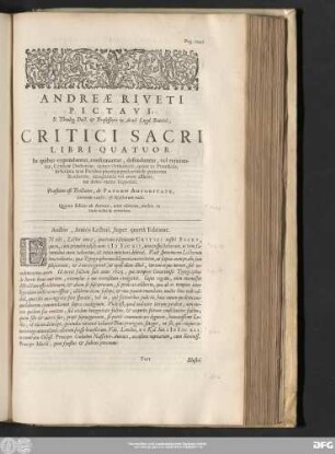 [7.] Critici Sacri Libri Quatuor.