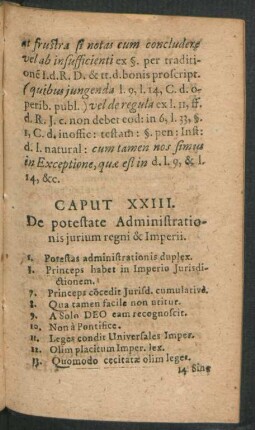 Caput XXIII. De potestate Administrationis iurium regni & Imperii.