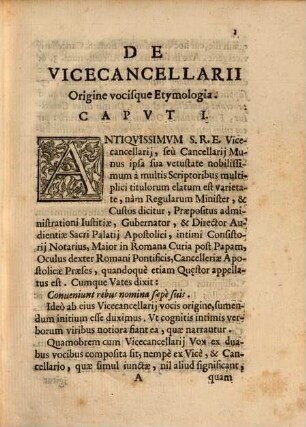 De Sanctae romanae Ecclesiae Vicecancellario ... peculiaris Ennaratio