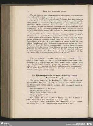 Die Hydrierungstheorie der Sensibilisierung und der Desensibilisierung