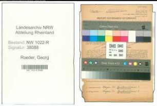 Entnazifizierung Georg Roeder , geb. 29.10.1902 (Lademeister)